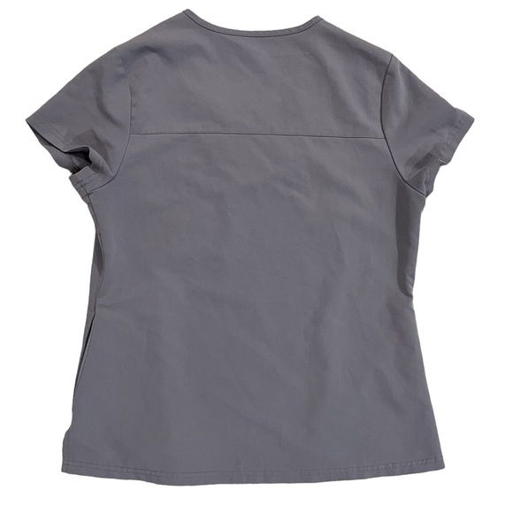 Jaanuu • 3-Pocket Notched Scrub Top Light Gray - M - Picture 6 of 12